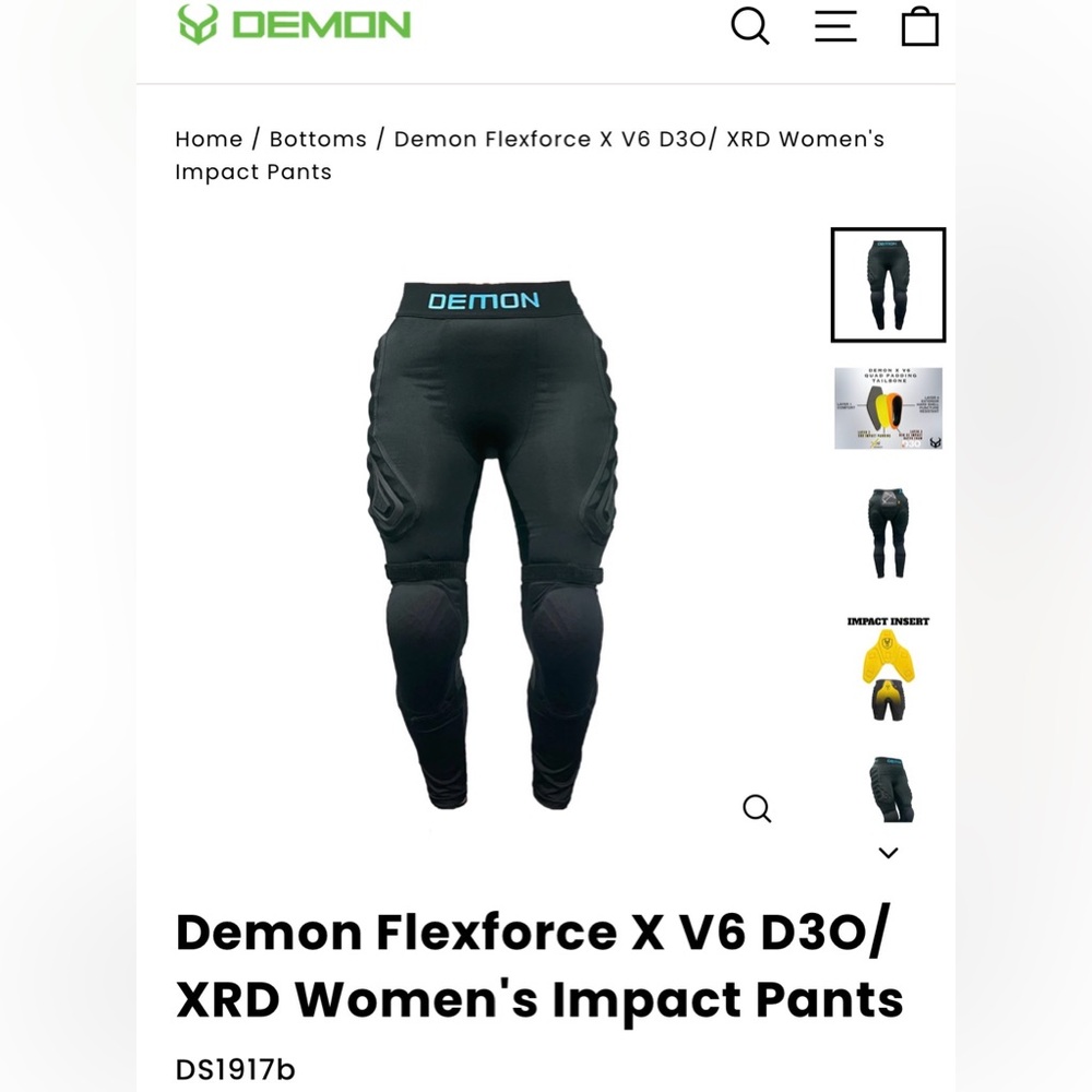 Demon Flexforce X V6 D30 Impact Pants - Sz Medium